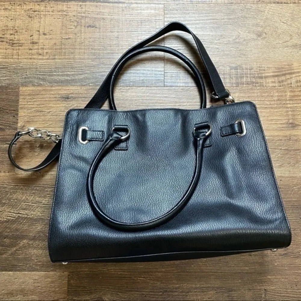 Michael Kors Hamilton Large Tote Crossbody purse shoulder bag black leather